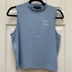Vibe Sportswear Blue Ribbed Tank Top